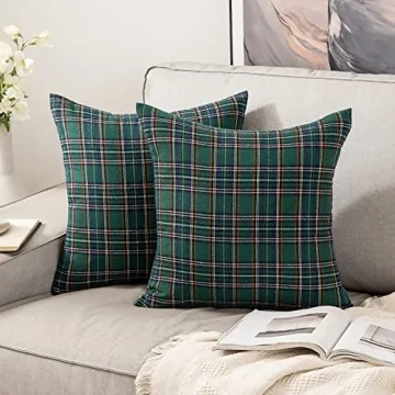 MIULEE Scottish Tartan Plaid Throw Pillow Covers Set of 2