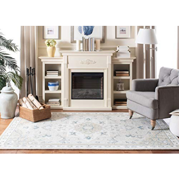 SAFAVIEH Micro-Loop Collection 6' x 9' BeigeIvory MLP505B Handmade Medallion Premium Wool Living Room Dining Bedroom Area Rug
