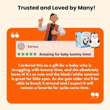 Shumee Wooden Penguin Wobbler/Wobble Toy - Baby Tummy Time Toy Montessori Tumbler Toys - (1-3 Years)...