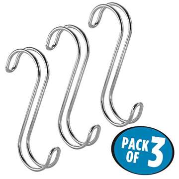 iDesign Classico Metal Closet Rod Accessory S, Wardrobes, Handbags, Belts or Jackets, Hook Set
