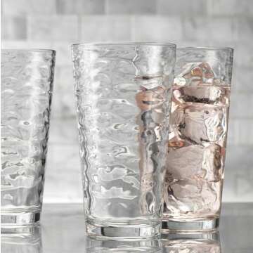 Glaver's Drinking Glasses Set of 10 Highball Glass Cups, Premium Glass Quality Coolers 17 Oz. Glassware. Ideal for Water, Juice, Cocktails, and Iced Tea. Dishwasher Safe.…