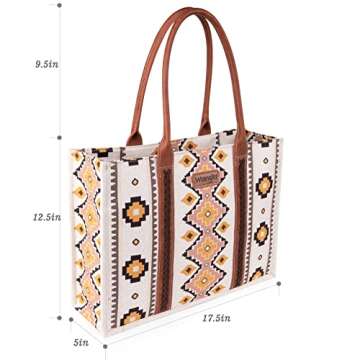Wrangler Tote Bag for Women Western Shoulder Purses Boho Aztec Satchel Hobo Handbags WG2202-8119CF