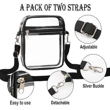 WEDDINGHELPER Clear Crossbody Bag for Festivals & Sports