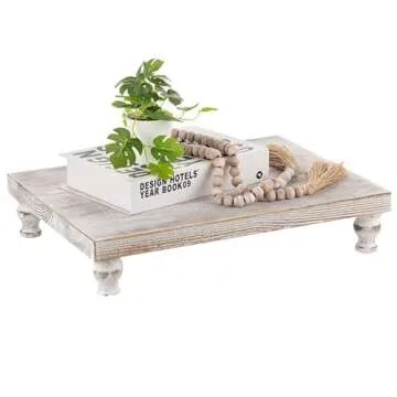Rustic Wooden Riser Decorative Pedestal Stand for Home
