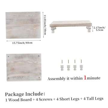 Rustic Wooden Riser Decorative Pedestal Stand for Home