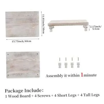 Rustic Wooden Riser Decorative Pedestal Stand for Home