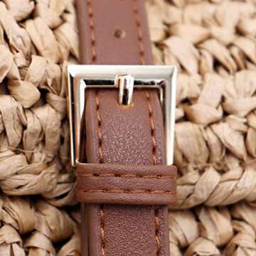 Surell Straw Handbag - Small & Lightweight Summer Beach Bag for Women - Hands Free Waist Bag - Handwoven Bohemian Style Beach Bag for Parties & Casual Summer Events - Fanny Pack