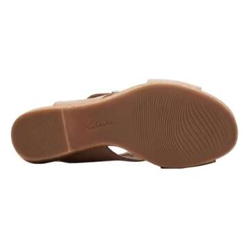 Clarks Women's Giselle Dove Wedge Sandal, Sand Nubuck, 7.5