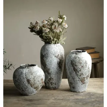 YSNCIDAN Rustic Tall Ceramic Flower Vase for Decor