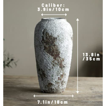 YSNCIDAN Rustic Tall Ceramic Flower Vase for Decor
