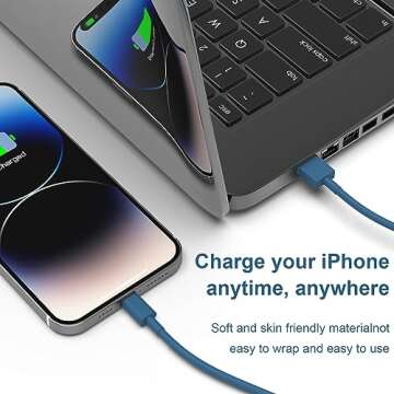 TIKRO Apple MFi Certified 6Pack iPhone Charger - 3/3/6/6/6/10 FT Lightning Cable USB High Speed Nylon Braided Fast Charging Cord Compatible for iPhone 14/13/12/11 Pro Max/XS MAX/XR/XS/X/8/7/6 Plus