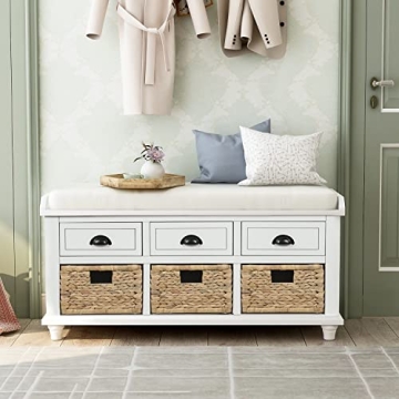 SOFTSEA Stylish Storage Bench for Entryway and Living Room
