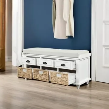 SOFTSEA Stylish Storage Bench for Entryway and Living Room