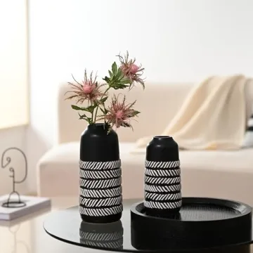 TERESA'S COLLECTIONS Black and White Decorative Vases