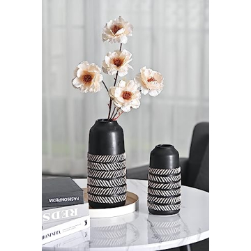 TERESA'S COLLECTIONS Black and White Decorative Vases