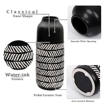 TERESA'S COLLECTIONS Black and White Decorative Vases