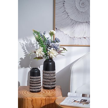 TERESA'S COLLECTIONS Black and White Decorative Vases