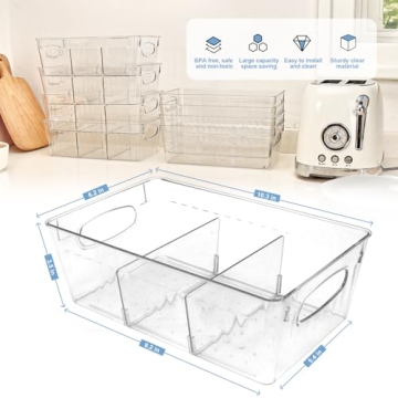 JAWEAVER 4 Pack Fridge Organizer with Dividers
