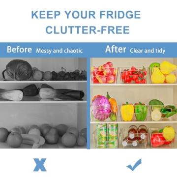 JAWEAVER 4 Pack Fridge Organizer with Dividers