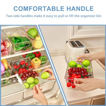 JAWEAVER 4 Pack Fridge Organizer with Dividers