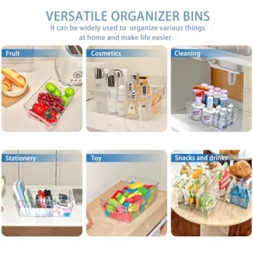 JAWEAVER 4 Pack Fridge Organizer with Dividers