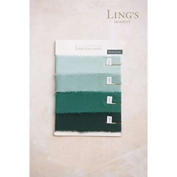 Ling's Moment Handmade Fringe Chiffon Silk-Like Ribbon Smooth Ribbon Ombre Colors Chart, Verona Green