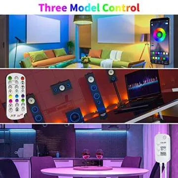 ehomful 65.6ft Led Strip Lights App Control Music RGB 5050 Color Changing Smart Light Strip Kit for Bedroom,Room,Apartment,Kitchen