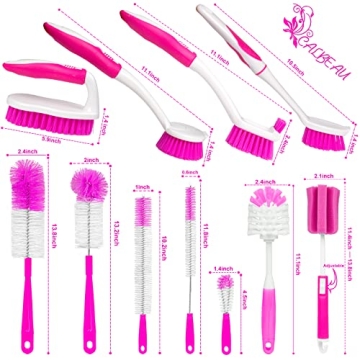 20Pcs Pink Kitchen Cleaning Brushes Set for Ladies