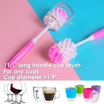 20Pcs Pink Kitchen Cleaning Brushes Set for Ladies