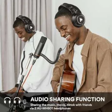 MAONO 50MM Drivers Studio Headphones AU-MH601 Over Ear Stereo Monitor Closed Back Headphones for Music, DJ, Podcast (Black)