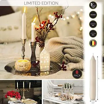 Spaas Ivory Candlesticks - Elegant 6" Taper Candles