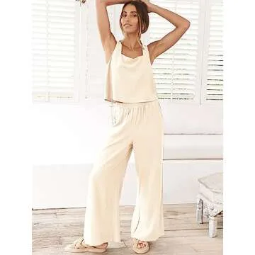 ANRABESS Women's Stylish 2 Piece Summer Linen Outfit