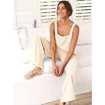 ANRABESS Women's Stylish 2 Piece Summer Linen Outfit