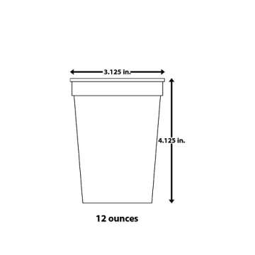 Color Changing Stadium Cups Set of 12, BPA Free, USA Made