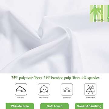 Women's Classic-Fit White Long Sleeve Button-Down Shirt Formal Work Wear