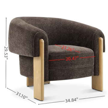 CHERS Modern Accent Chair in Green Velvet with Wood Legs