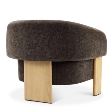 CHERS Modern Accent Chair in Green Velvet with Wood Legs