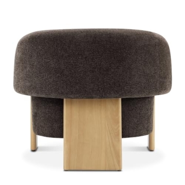 CHERS Modern Accent Chair in Green Velvet with Wood Legs