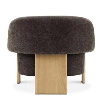 CHERS Modern Accent Chair in Green Velvet with Wood Legs