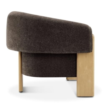 CHERS Modern Accent Chair in Green Velvet with Wood Legs