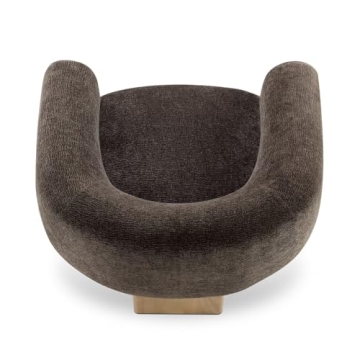 CHERS Modern Accent Chair in Green Velvet with Wood Legs