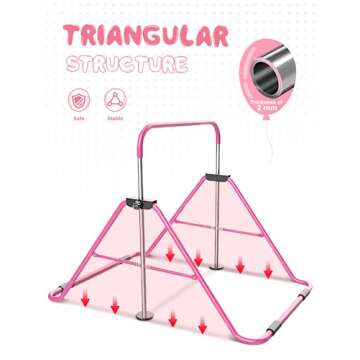 Sportsroyals Gymnastics Bar for Kids,Adjustable Height Gymnastic Horizontal Bars,Folding Gymnastic J...