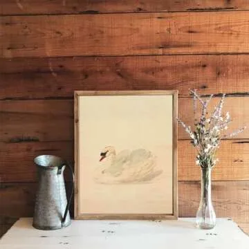 Uniro Vintage Swan Canvas Art - Rustic Wall Decor