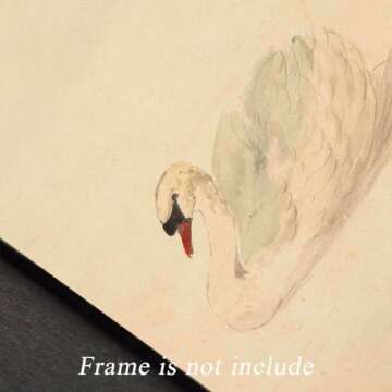 Uniro Vintage Swan Canvas Art - Rustic Wall Decor