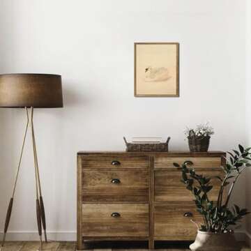 Uniro Vintage Swan Canvas Art - Rustic Wall Decor