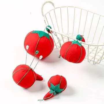 bouti1583 Tomato Shaped Needle Pin Cushion Set for Sewing