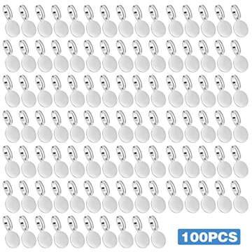 Aylifu 100pcs Silver Glue-on Flat Pad Bails Pendants Charms Connector Hanger for DIY Necklace Earrin...