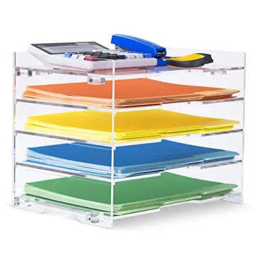 Stylish Clear Acrylic File Paper Organizer for Desk