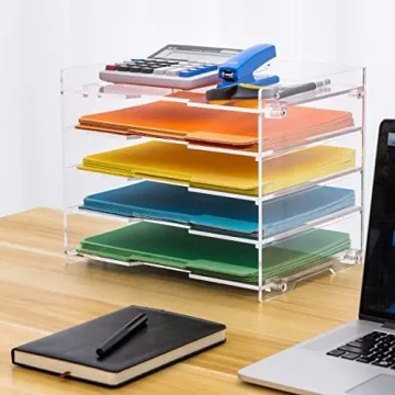 Stylish Clear Acrylic File Paper Organizer for Desk