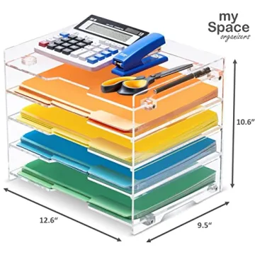 Stylish Clear Acrylic File Paper Organizer for Desk